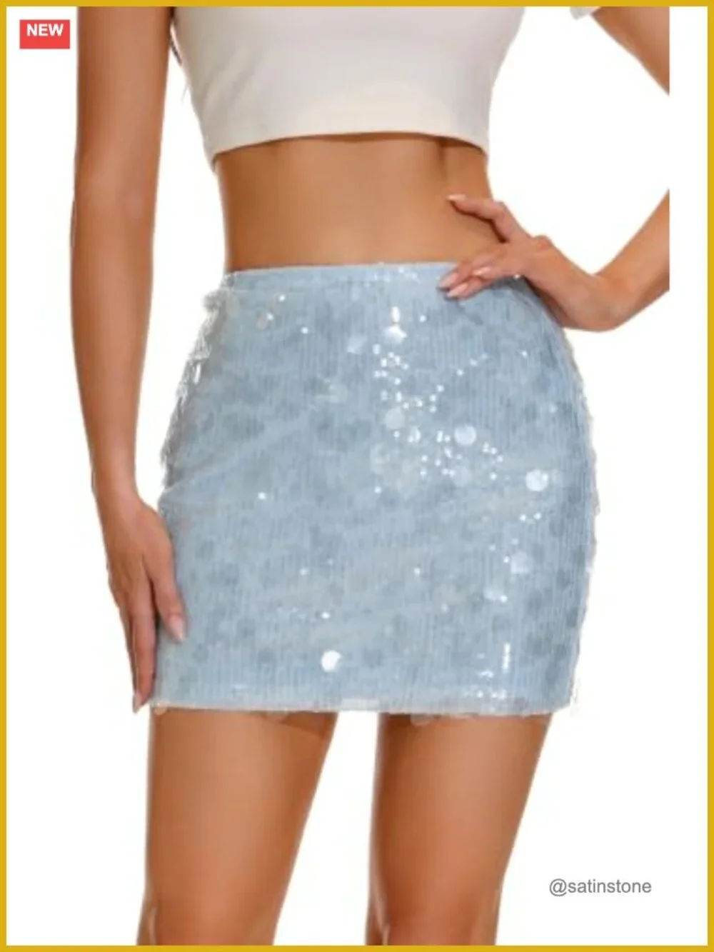 Sequin Mini Skort with Built-in Shorts Sparkly Party Clubwear